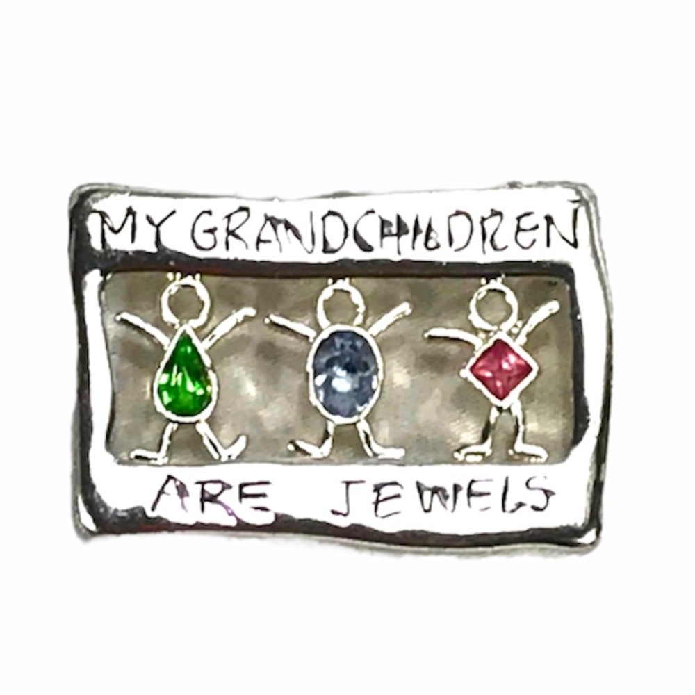 My Grandchildren Are My Jewels Brooch, Silver